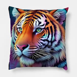 Vibrant Tie Dye Tiger Pattern Pillow