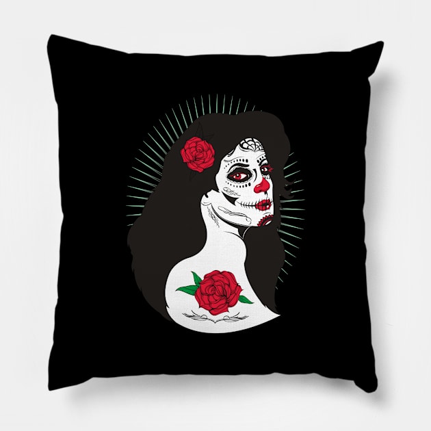 Sugar Skull Pillow by Joebarondesign