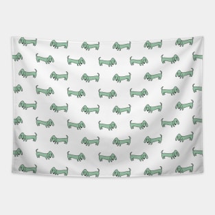 Sage Dachshund Pattern Tapestry