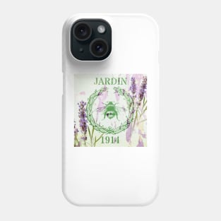 french country purple lavender vintage bee Phone Case