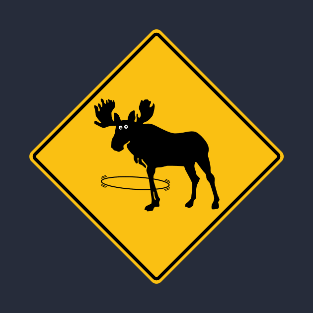 Hula Hooping Moose Crossing by NeddyBetty