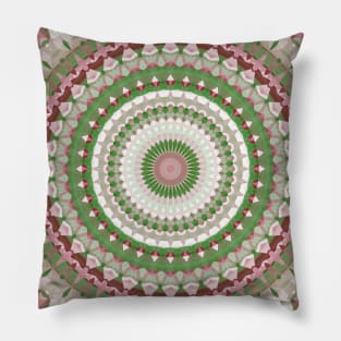 Boho Groovy Intricate Christmas Mandala Pillow