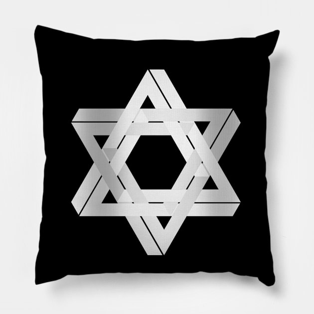 Hexa (B&W) Pillow by Kaijester