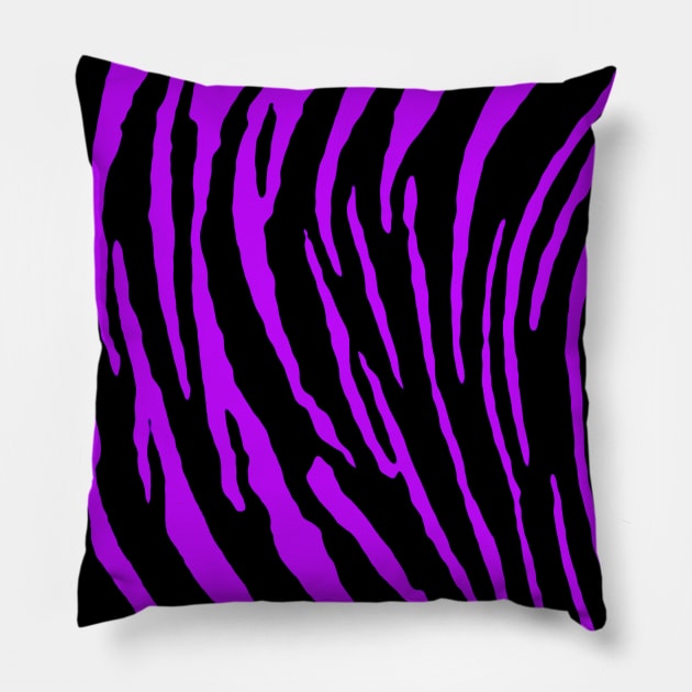 Purple Tiger Stripes Pillow by BlakCircleGirl