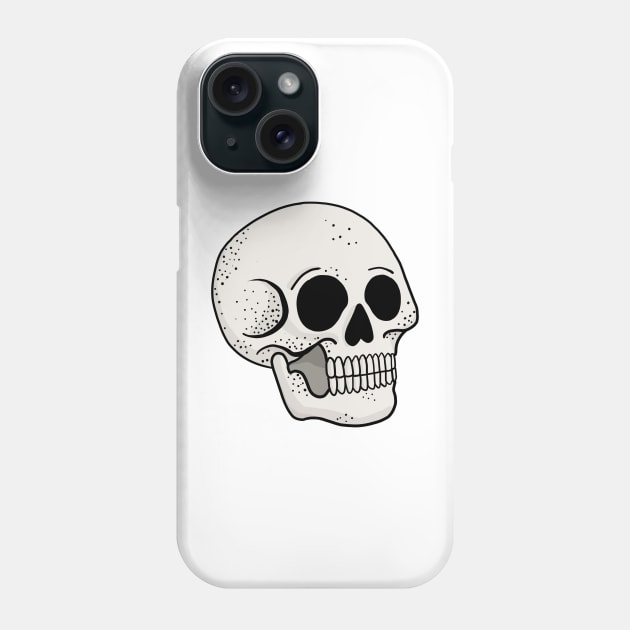 Traditional Tattoo Smiling Skull Head Without Eyes Phone Case by Mesyo