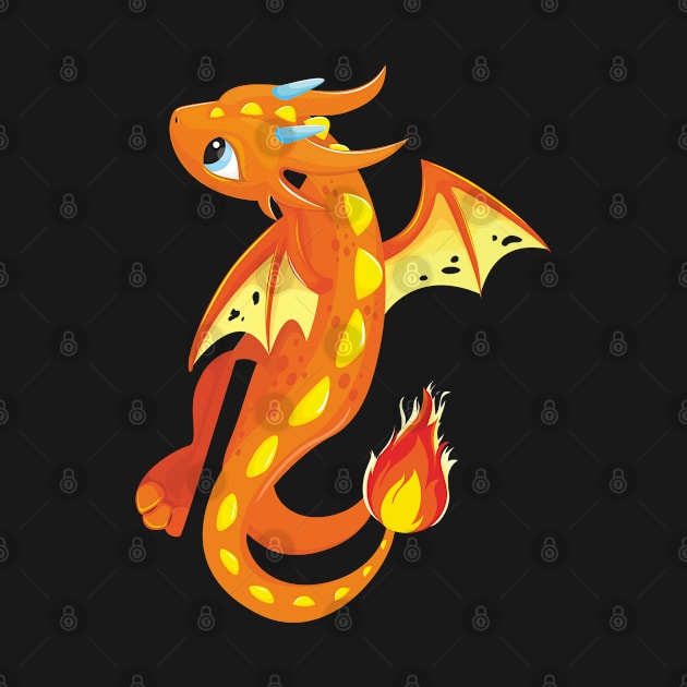 baby dragon icon orange decor cute cartoon character by erika design