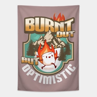 Burnt Out But Optimistic Marshmallow Cute Outdoor Camping Tapestry