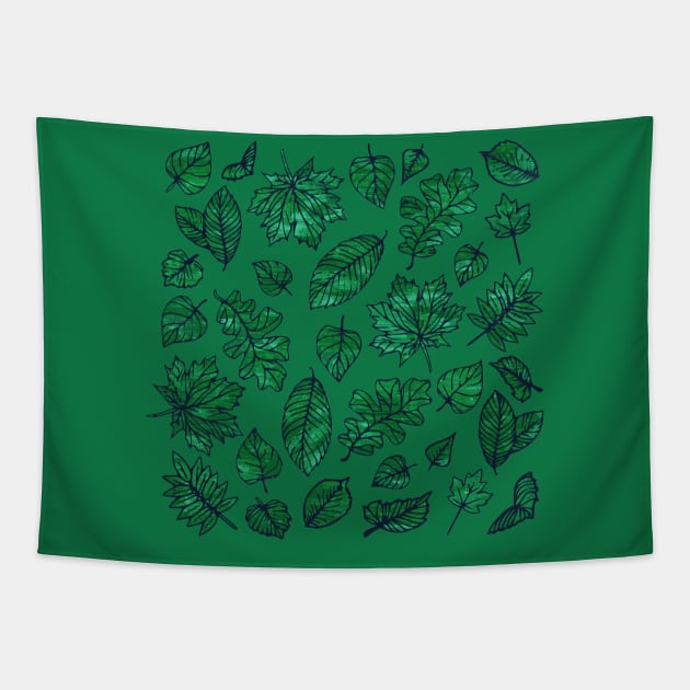 Green Autumn Season Digital Painting Tapestry by Glenn Landas Digital Art