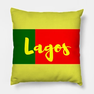 Lagos City in Portuguese Flag Colors Pillow