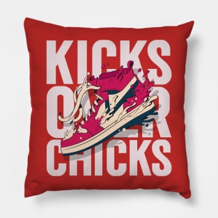 kicks over chicks Pillow