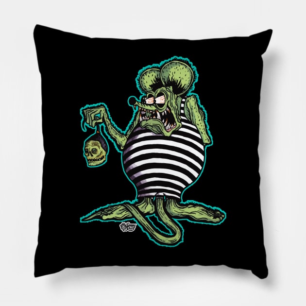 Rat Fink Pillow by The Art of Sammy Ruiz