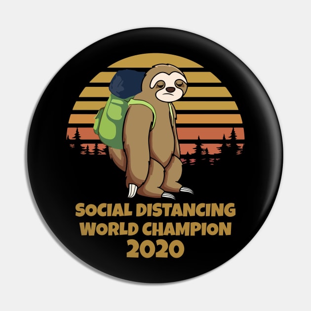 Social Distancing World Champion Pin by WorkMemes