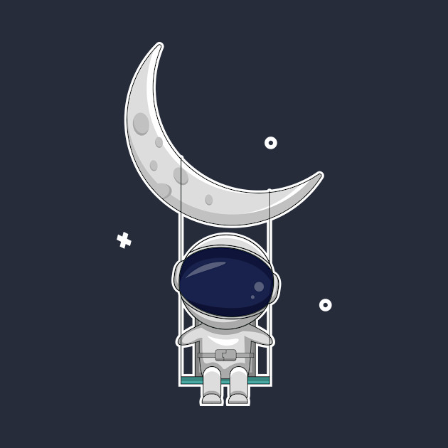 astronaut and moon by Linescratches