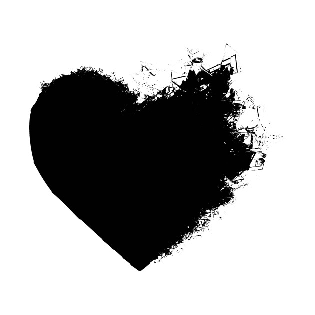 heart: Broken Black Heart Hd Wallpaper
