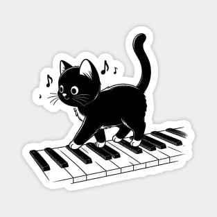 Purrfect Meowlody: Piano Paws Magnet