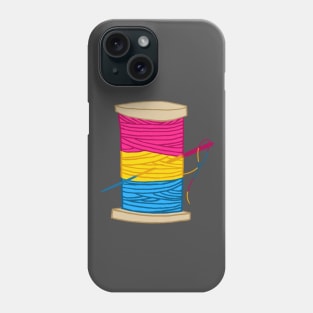 Thread Spool of Pansexual Pride Flag Japanese Ocean Wave Knitting Sewing Lady Phone Case