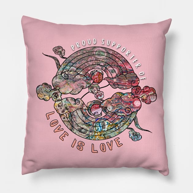 Proud Supporter of Love is Love Rainbows - Sedimentary Sonoma Pillow by v_art9