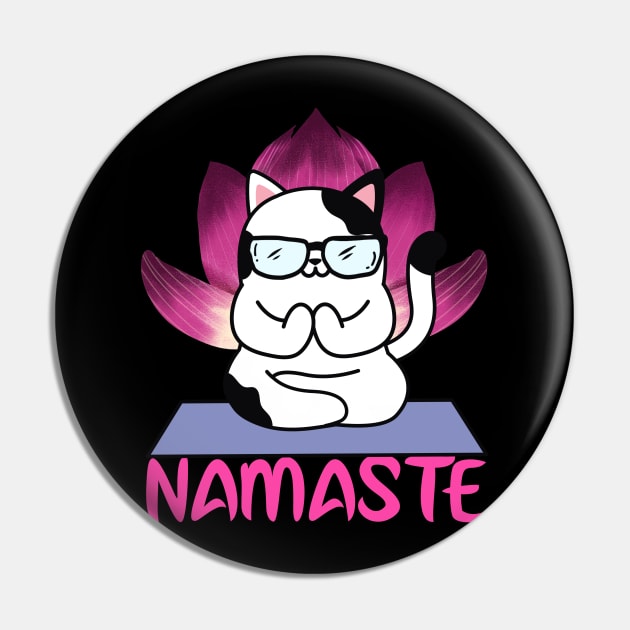 Funny Yoga Cat Namaste Apparel design. Pin by MoodsFree