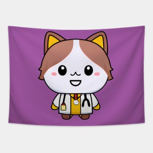 Kawaii Cat Doctor, Cute, Fun and on Call 24/7 Tapestry