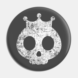 Cute Skull with Crown - Distressed Pin