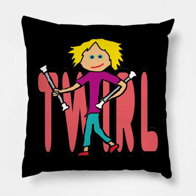 Baton Twirling Pillow by Mark Ewbie