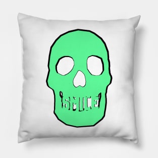 Green Skull Smile Pillow