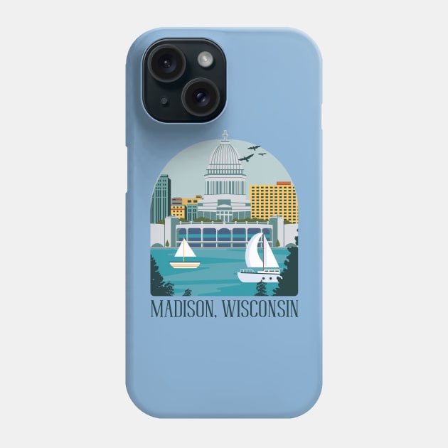 Skyline Madison Wisconsin Phone Case by Safdesignx