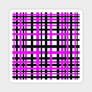 Interlocking Stripes Black White Pink Magnet