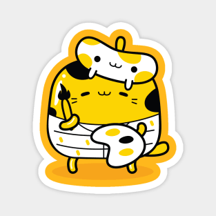 yellow cat artist profession Magnet