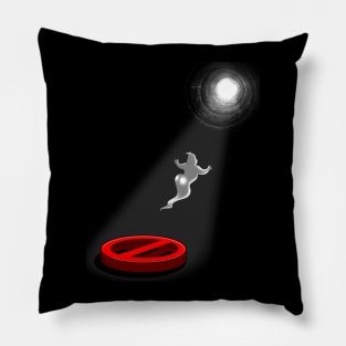 Funny Ghost Logo Mascot Paranormal Crossing Over Death Afterlife Pillow