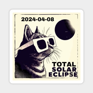 Funny Cat Total solar eclipse 2024 Magnet