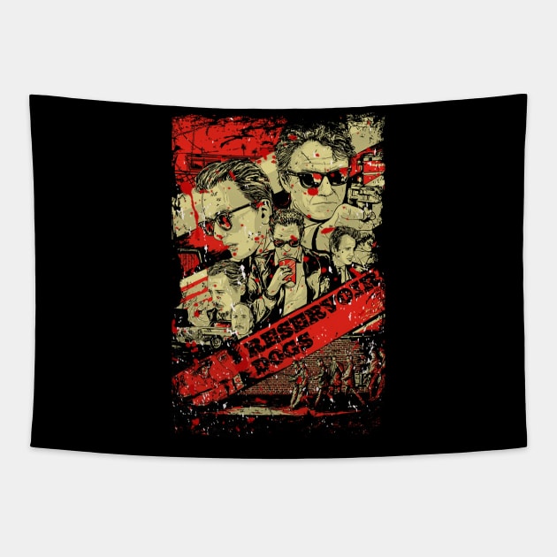 Vintage Neo Noir Crime Film Tapestry by WholesomeFood