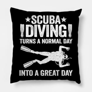 Funny Diver Gift Scuba Diving Day Quote Divers Pillow