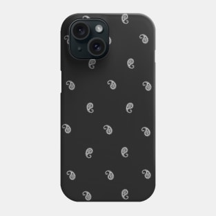 Small Paisley Bandana Style - Black and White Phone Case