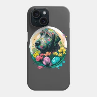 Irish Wolfhound Easter Egg Spring Floral Paint Splatter Dog Lover Art Phone Case