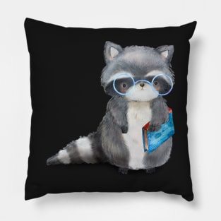 reading Racoon Pillow