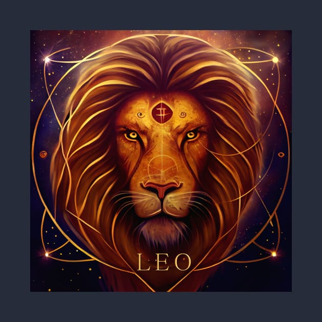 Zodiac Sign LEO - Fantasy Illustration of astrology Leo by KOTOdesign