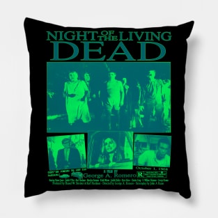 Night of the Living Dead - Horror Classic Spooky Film Poster 1968 (green) Pillow