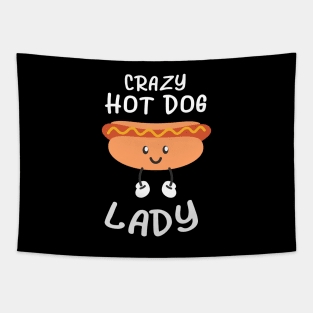 Crazy Hot Dog Lady Funny Womens Tapestry