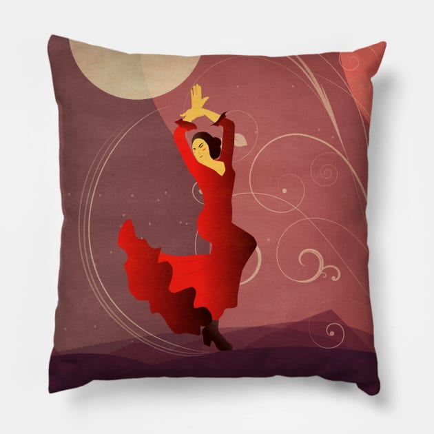 Flamenco Dancer Pillow by WK Designs