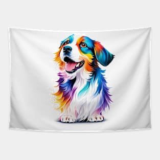 Cute Puppy In Watercolor Style - AI Art Tapestry