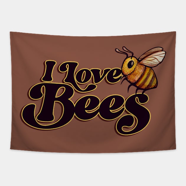 I Love Bees Tapestry by bubbsnugg