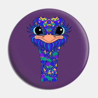 Colorful Ostrich Pin