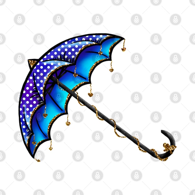 Blue Polka Umbrella by Hafsa_Aly