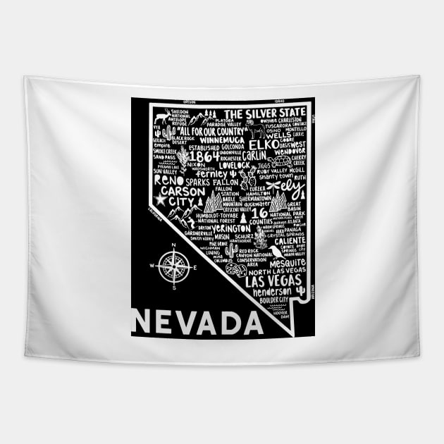 Nevada Map Tapestry by fiberandgloss