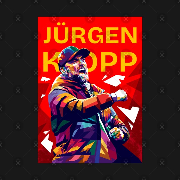 Jurgen Klopp Pop art illustration in Red by RJWLTG