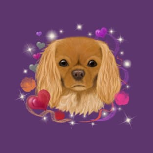 Ruby Cavalier King Charles Spaniel Love Design T-Shirt