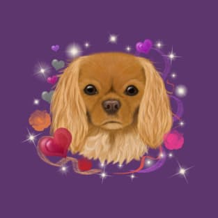 Ruby Cavalier King Charles Spaniel Love Design T-Shirt