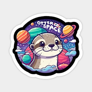 Otter Space lover Astronaut Funny Space Otter Magnet