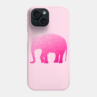 Elephant hot pink ombre geometric mesh pattern Phone Case